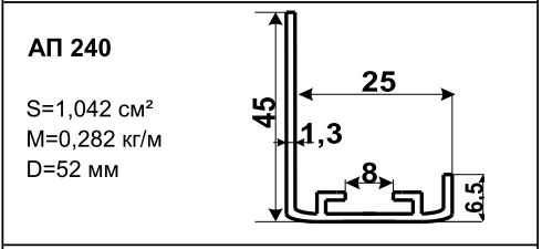 Профиль для вентиляционных решёток АП 240